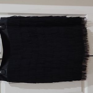 NWOT- Black Fringe Skirt